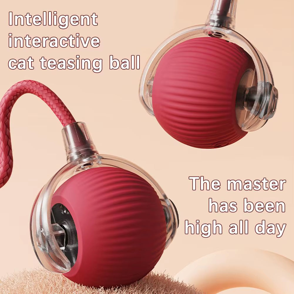 Interactive Cat Rolling Ball Super Drive Cat Rolling Balls with Bird Chirping Motion Activated Sensor Pet Kitten Teaser Game Toy